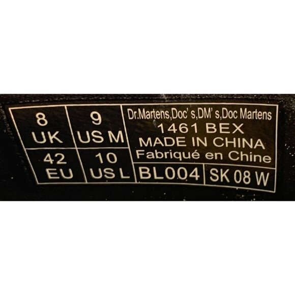 Dr Martens 1461 Bex Black Smooth Leather Lace-Up Shoes Unisex 9 M / 10 L 8931 - Picture 8 of 11